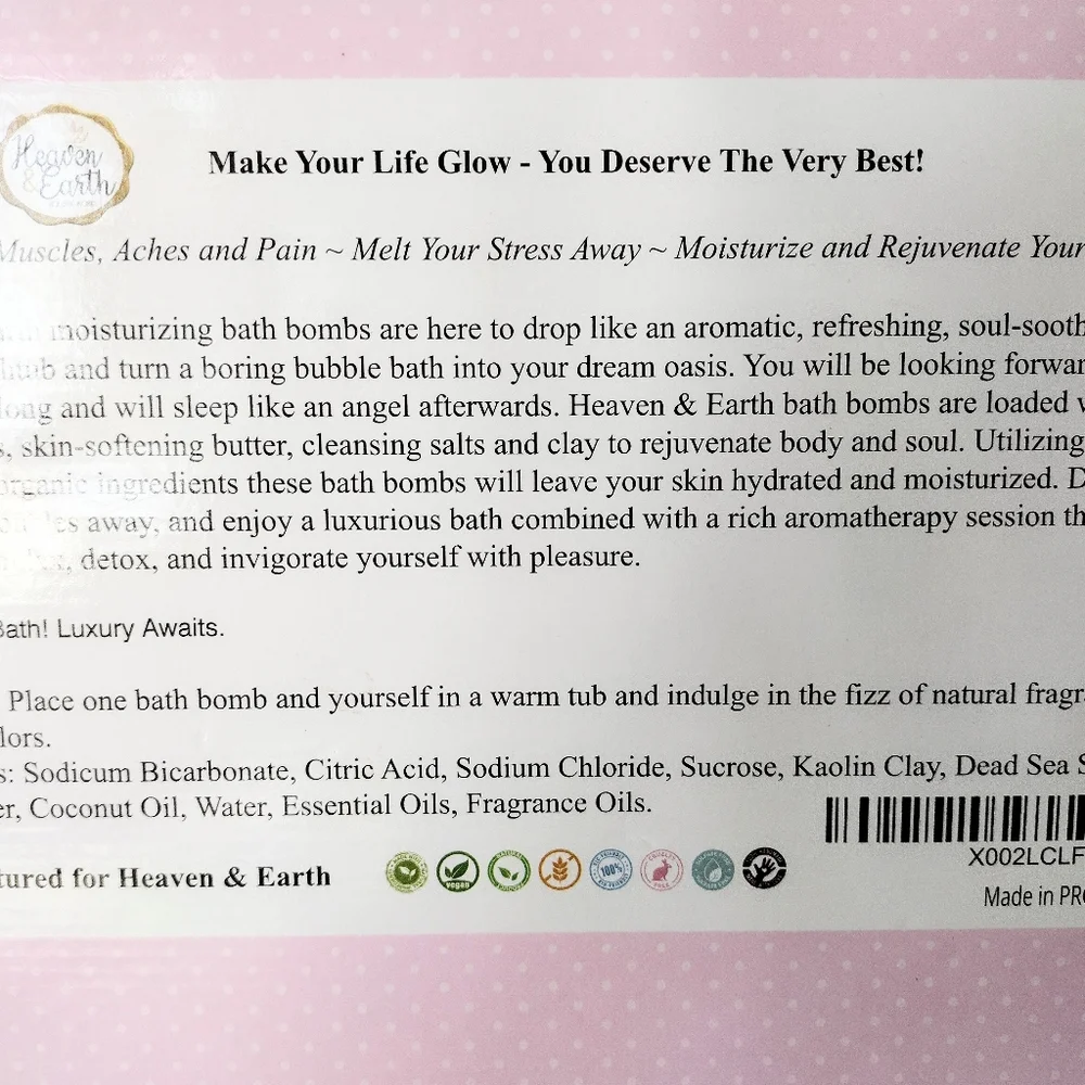 - HEAVEN & EARTH LUXURY RARE ORGANIC PAW DOG SHAPED BATH BOMBS NIB $89 LTD. ED.